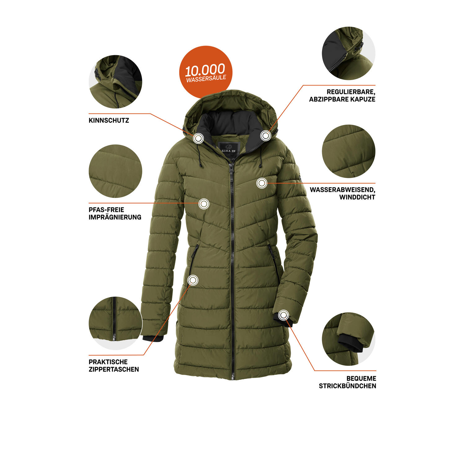 Veste matelassée longue femme Killtec GW 74 5/6