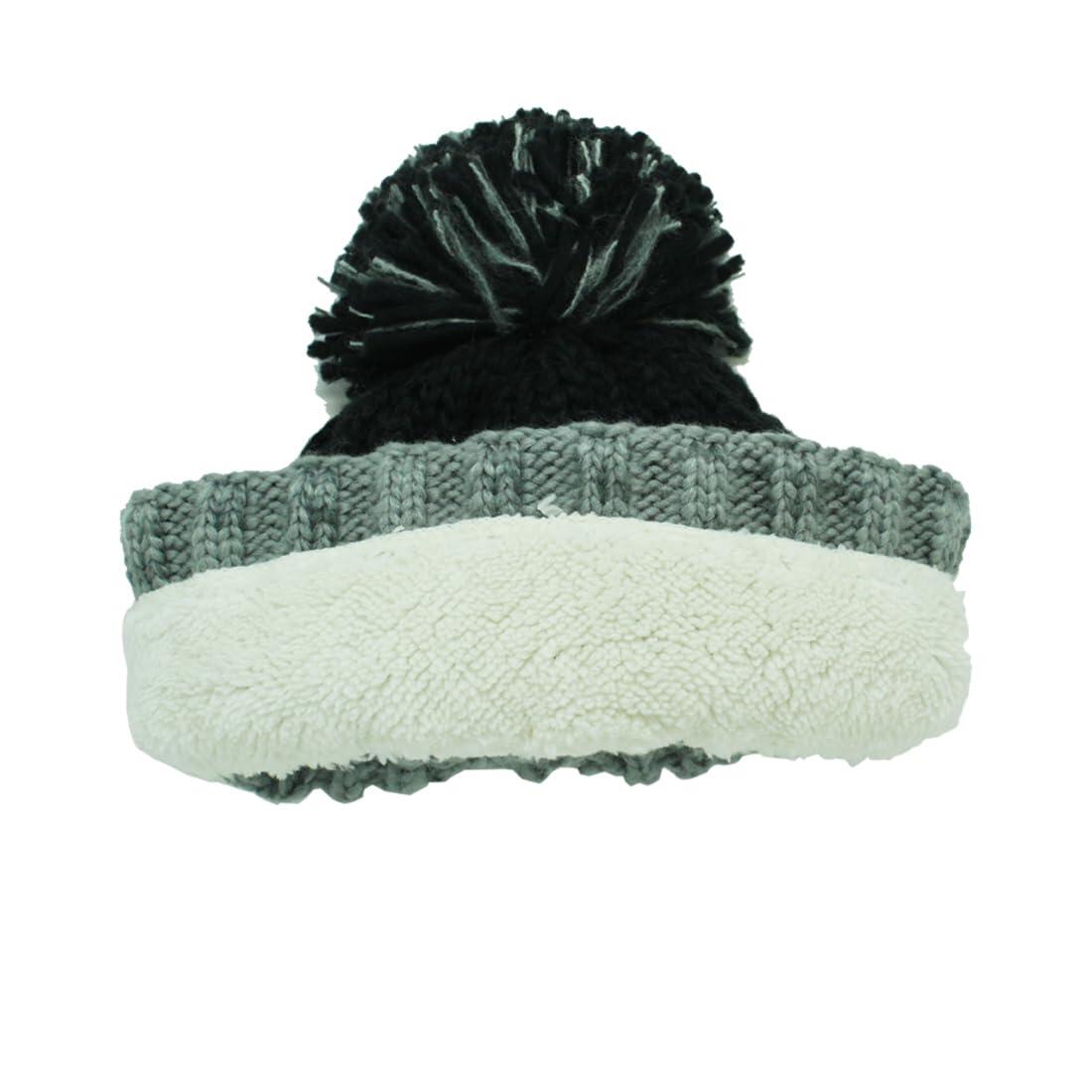 Gorro Pompón - Talla Única - Forro Interior - Unisex (Gris/Negro) 2/6