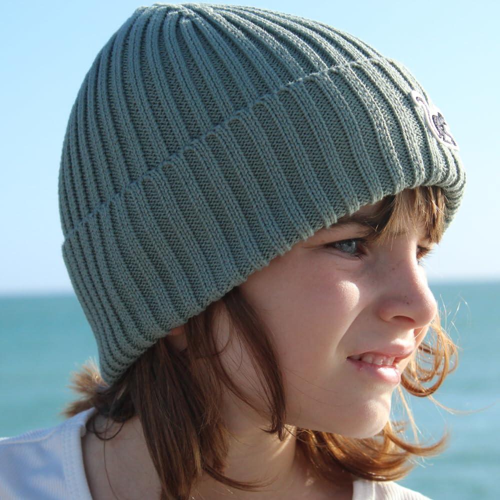 Beanie invierno niño/niña - 4/10 años - Algodón orgánico (Sage) 4/5
