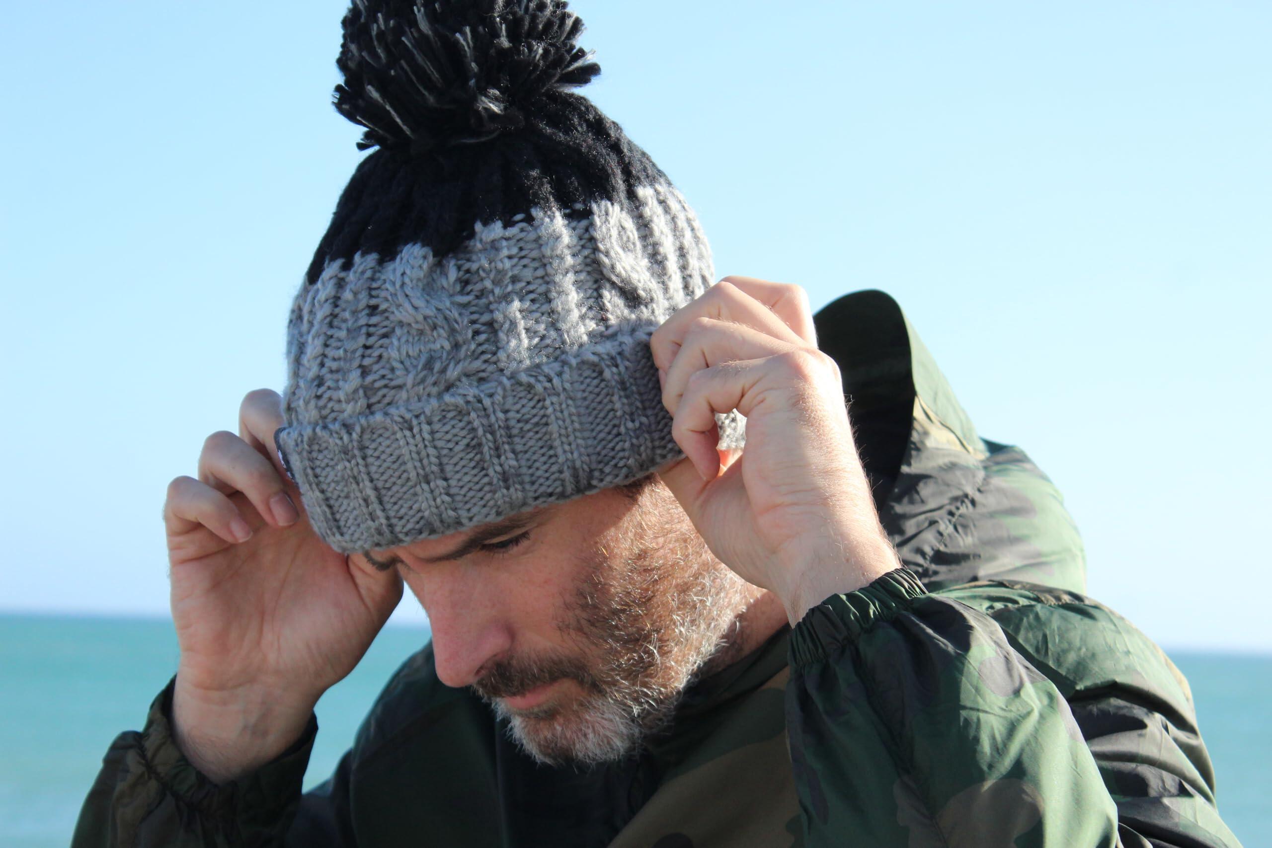 Gorro Pompón - Talla Única - Forro Interior - Unisex (Gris/Negro) 6/6