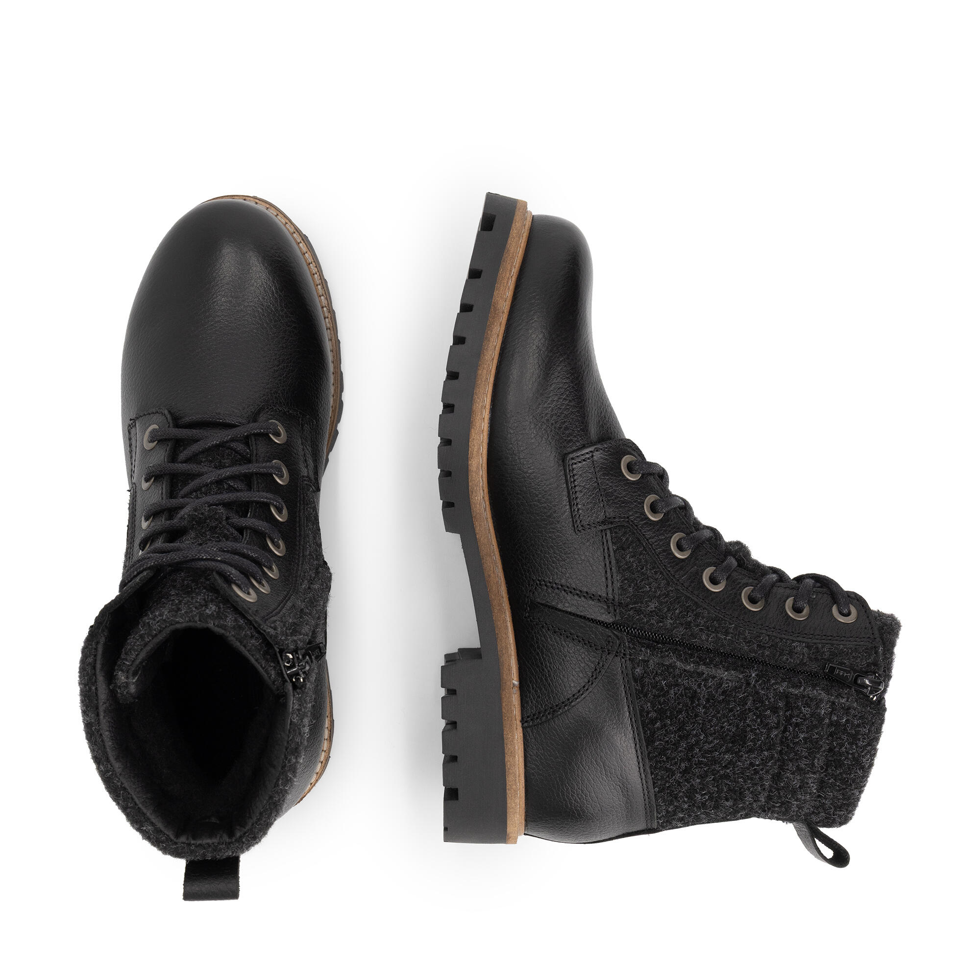 Enningdal Homme - Bottes à lacets - Laine/Feutre - Noir 4/6