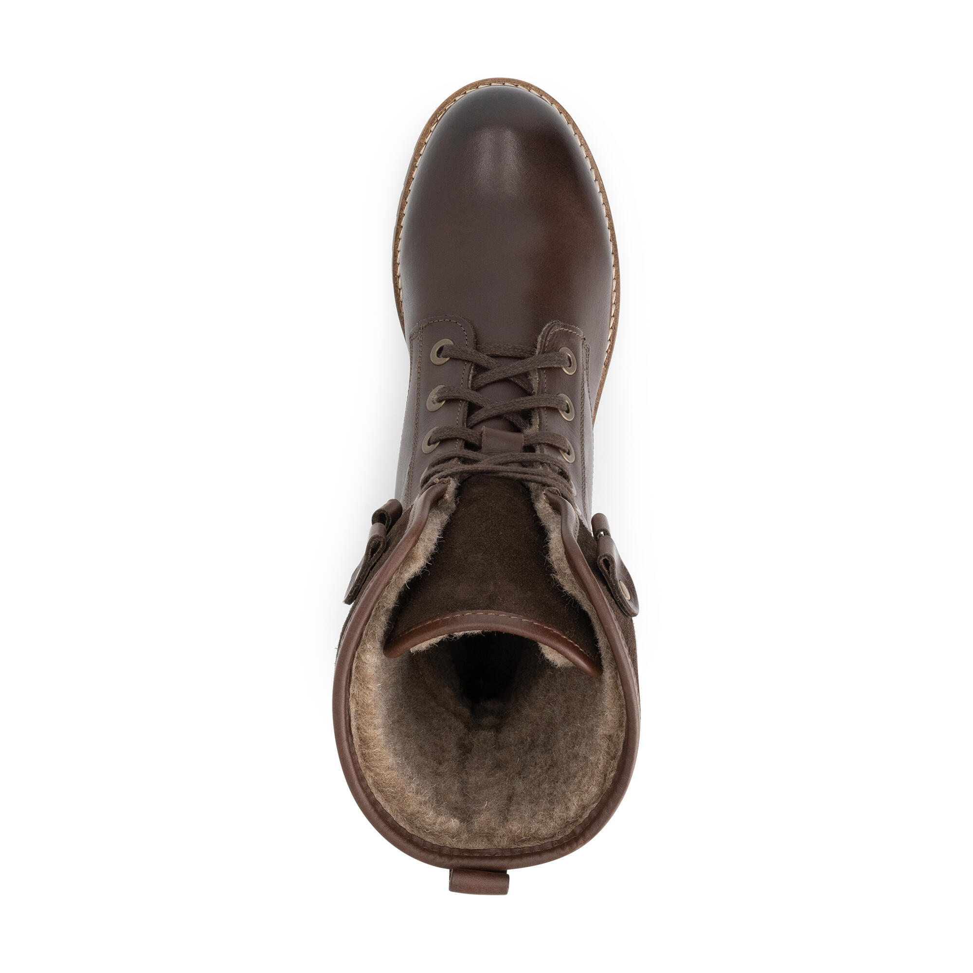 Kongea Damen - Schnürboots - Wolle gefüttert - Dunkelbraun 5/7
