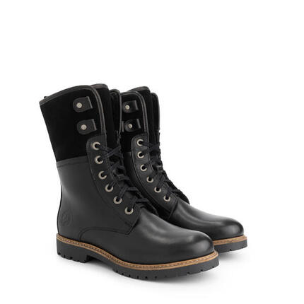 Kongea Femmes - Bottines à lacets - Doublées de laine - Noir