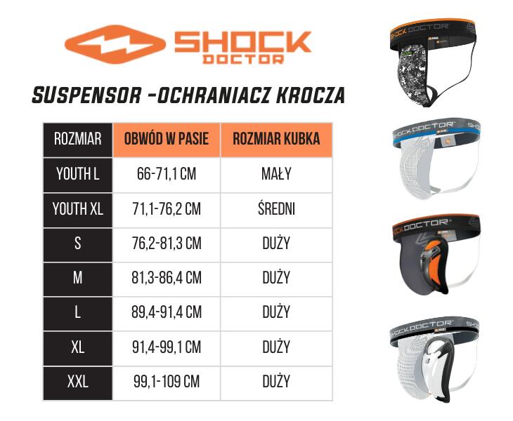 Support avec Poche pour Coquille Shock Doctor Blanc M 2/2