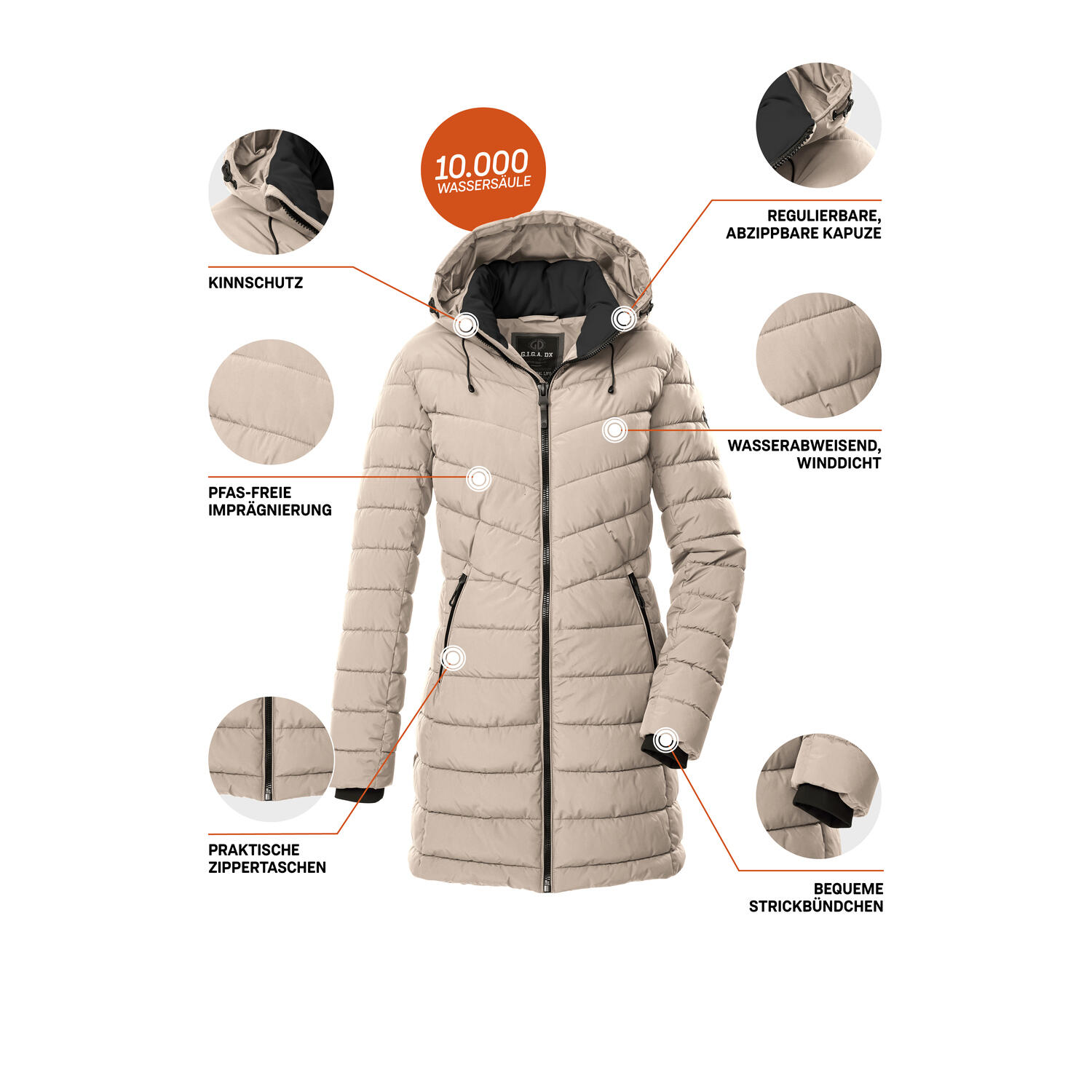Veste matelassée longue femme Killtec GW 74 5/6