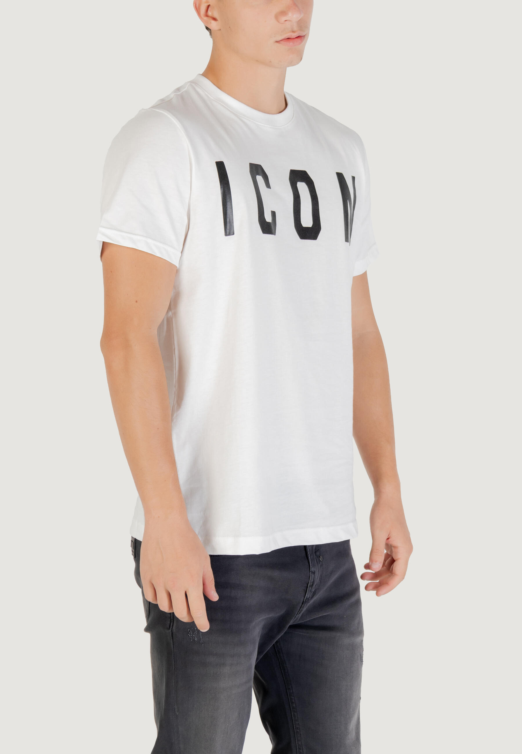 t-shirt crop top  HOMME blanc 3/4