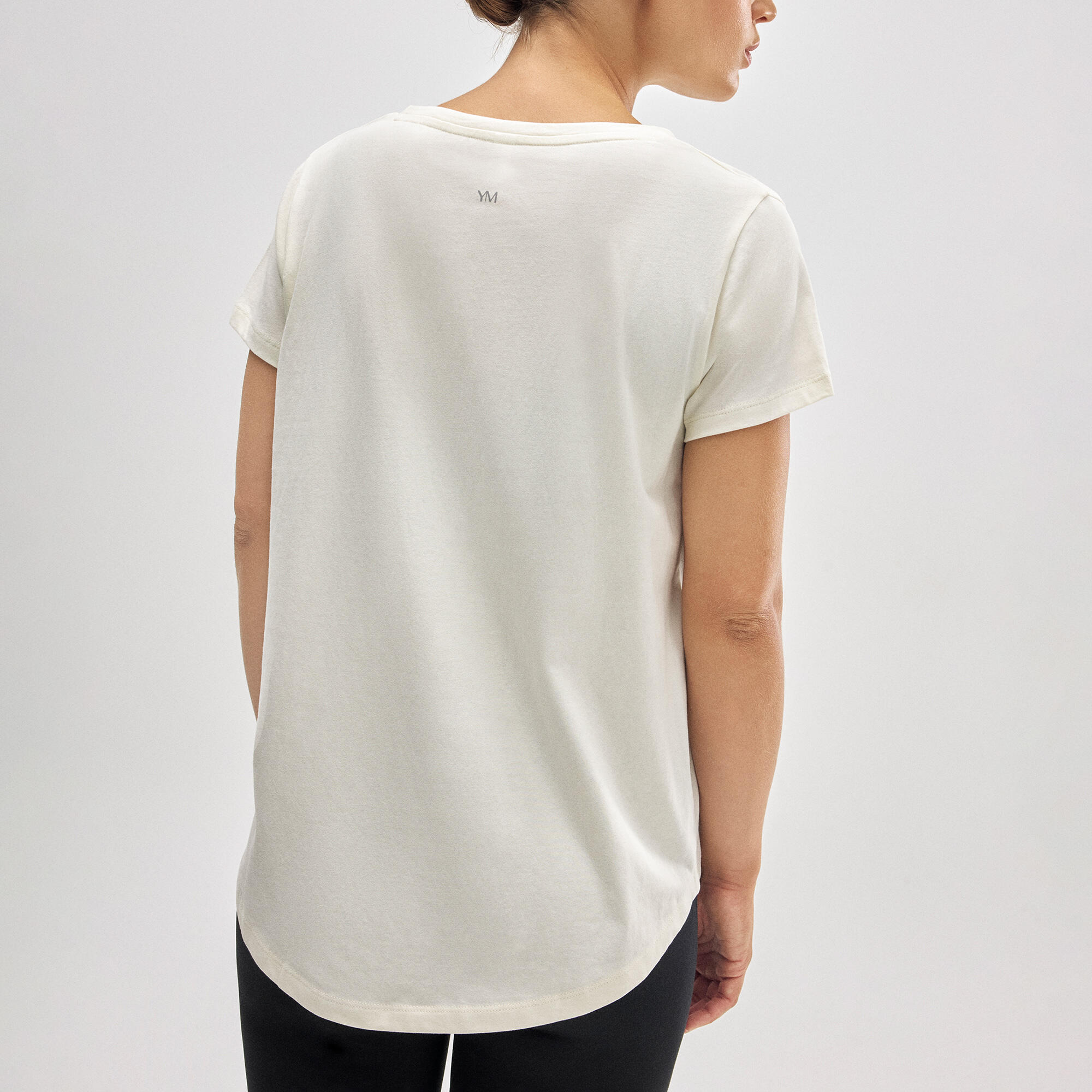 T-shirt basique en coton de style sportif ivoire 2/4