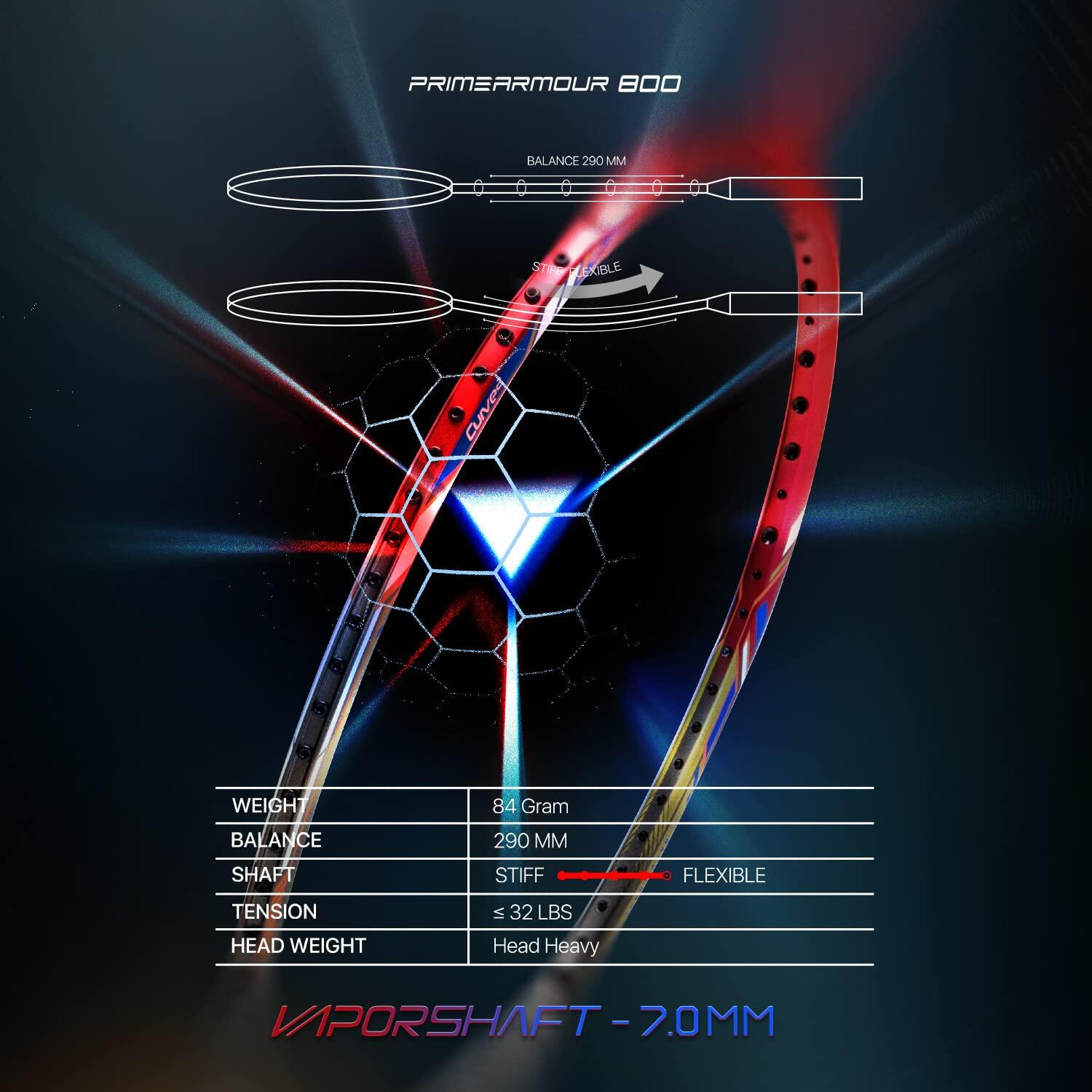 Hundred Badmintonschläger – Primearmour 800 Dunkelrot/Grau 2/7