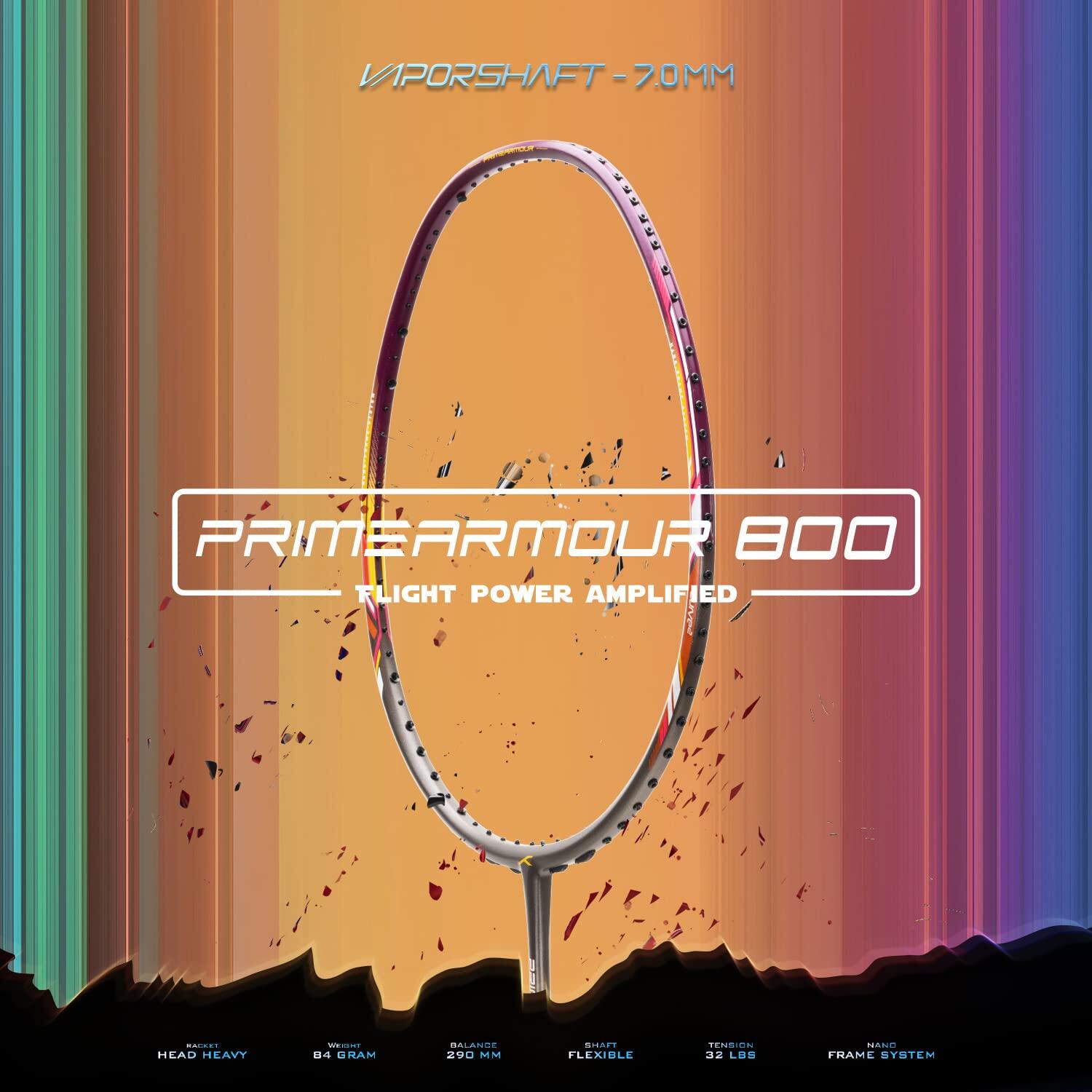 Hundred Badmintonschläger – Primearmour 800, dunkelgrau und dunkelviolett 5/6