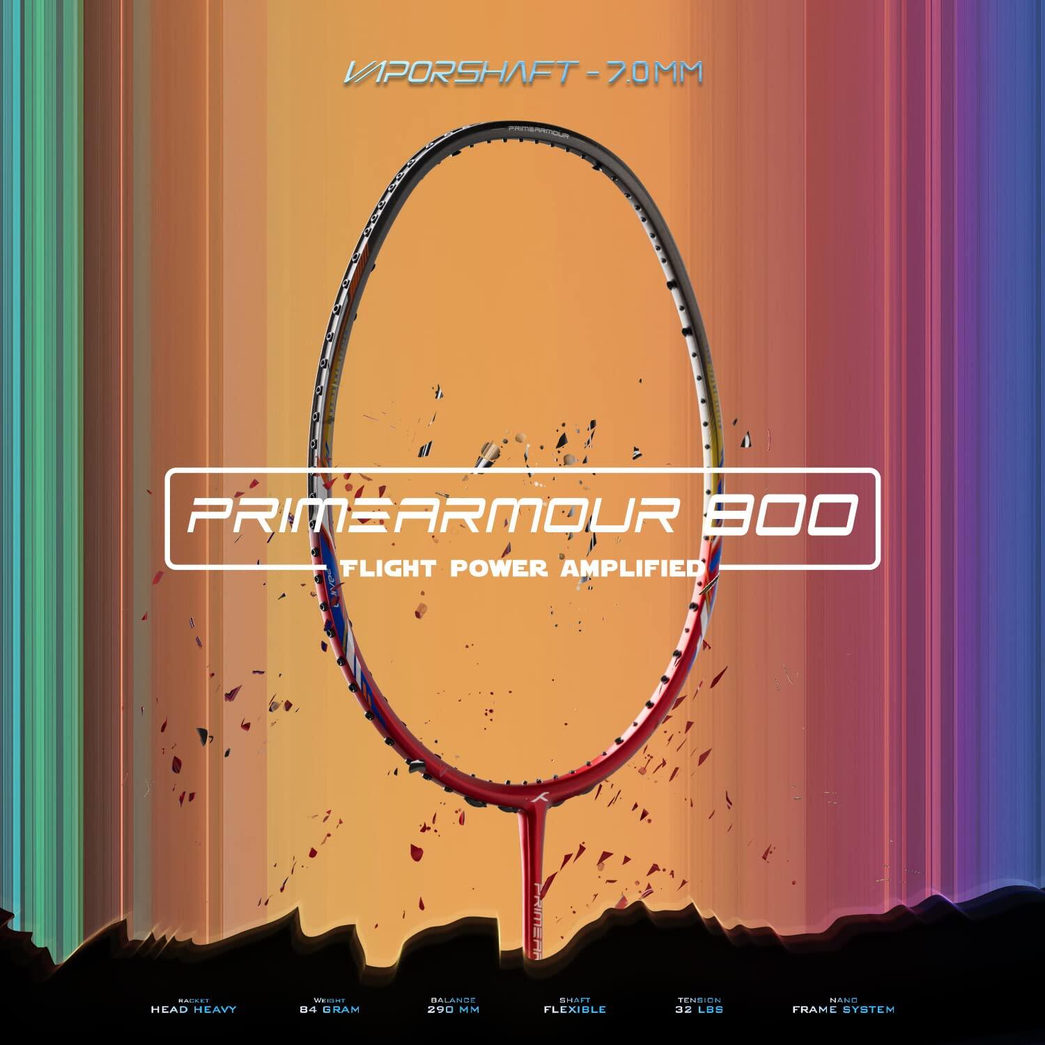 Hundred Badmintonschläger – Primearmour 800 Dunkelrot/Grau 5/7