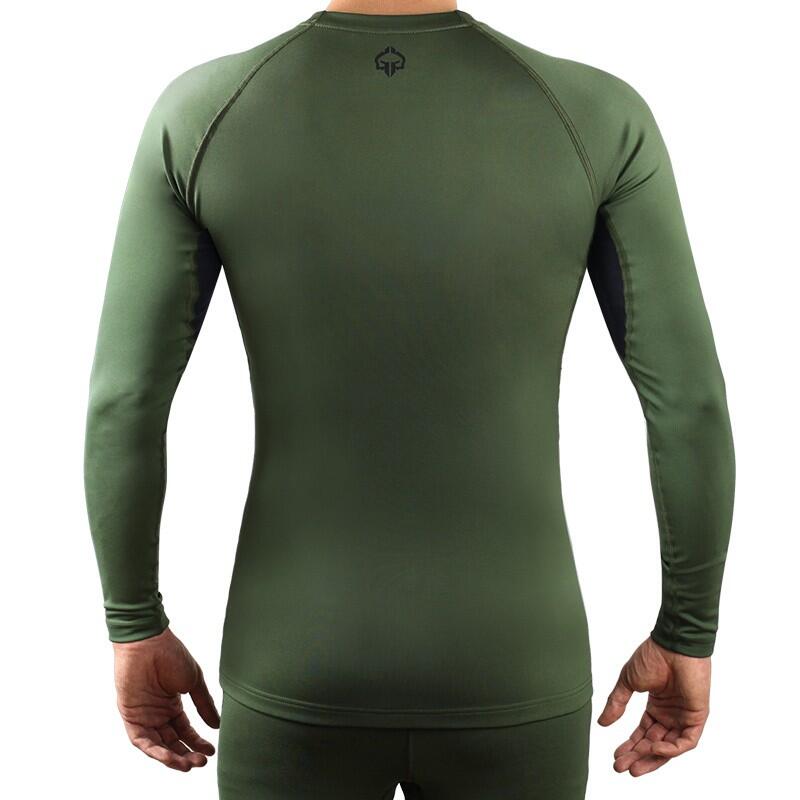 Rashguard Ground Game Męski Athletic Długi Rękaw Khaki L 3/3