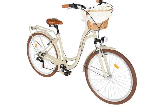 Vélo femme Davi Melisa Aluminium 28″, 7 vitesses, 160–185 cm, crème/marron