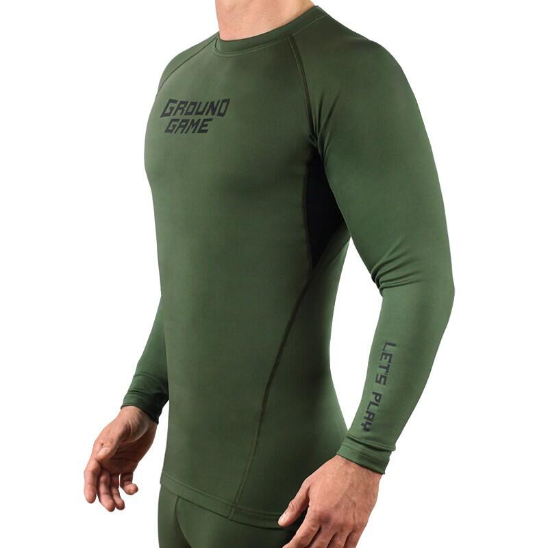 Rashguard Ground Game Męski Athletic Długi Rękaw Khaki L 2/3
