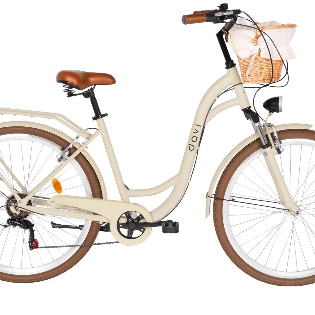 Women bicycle Davi Maria Aluminium, 7 speeds, 28", 160-185 cm, cream/brown