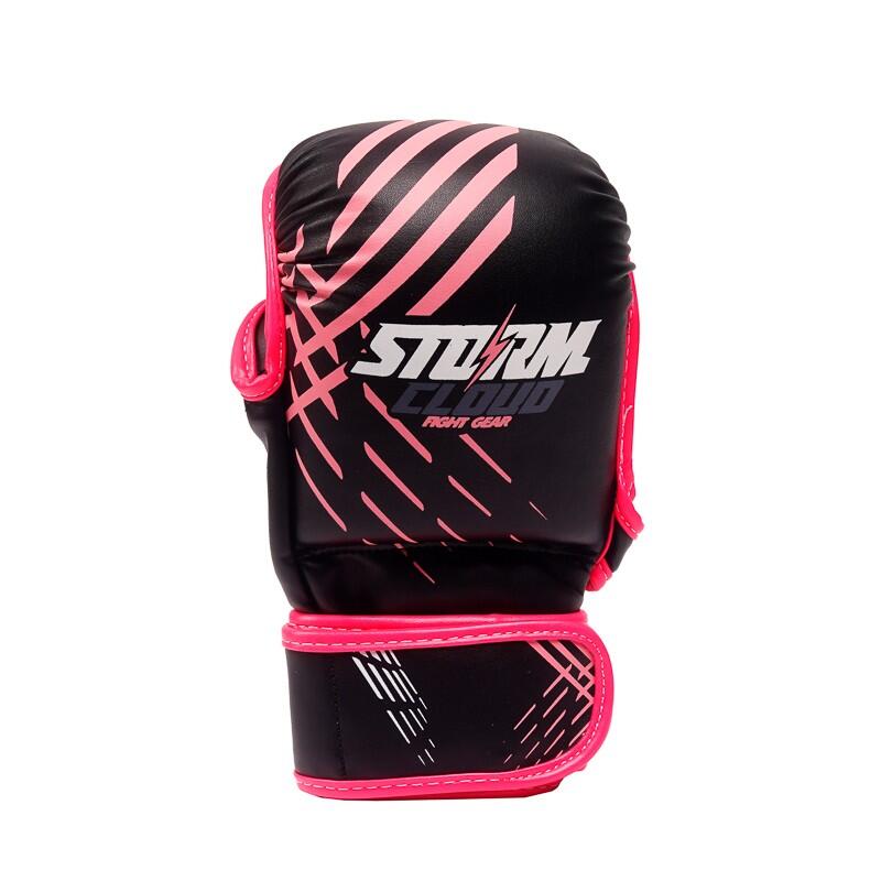 Rękawice MMA dla dzieci StormCloud Lynx Czarno-Różowe 7oz Junior L 3/7