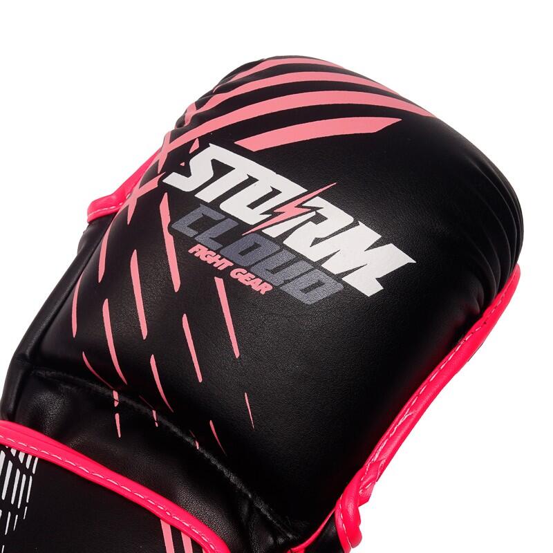 Rękawice MMA dla dzieci StormCloud Lynx Czarno-Różowe 7oz Junior L 5/7