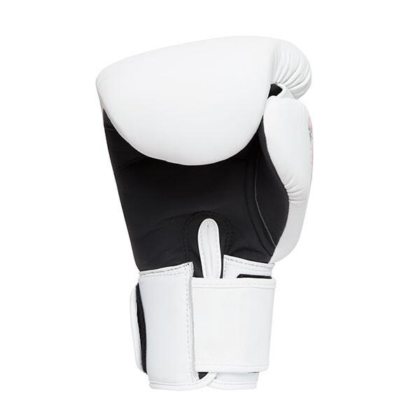 Rękawice do Muay Thai ze skóry naturalnej StormCloud Blizzard Sakura Białe 4/7