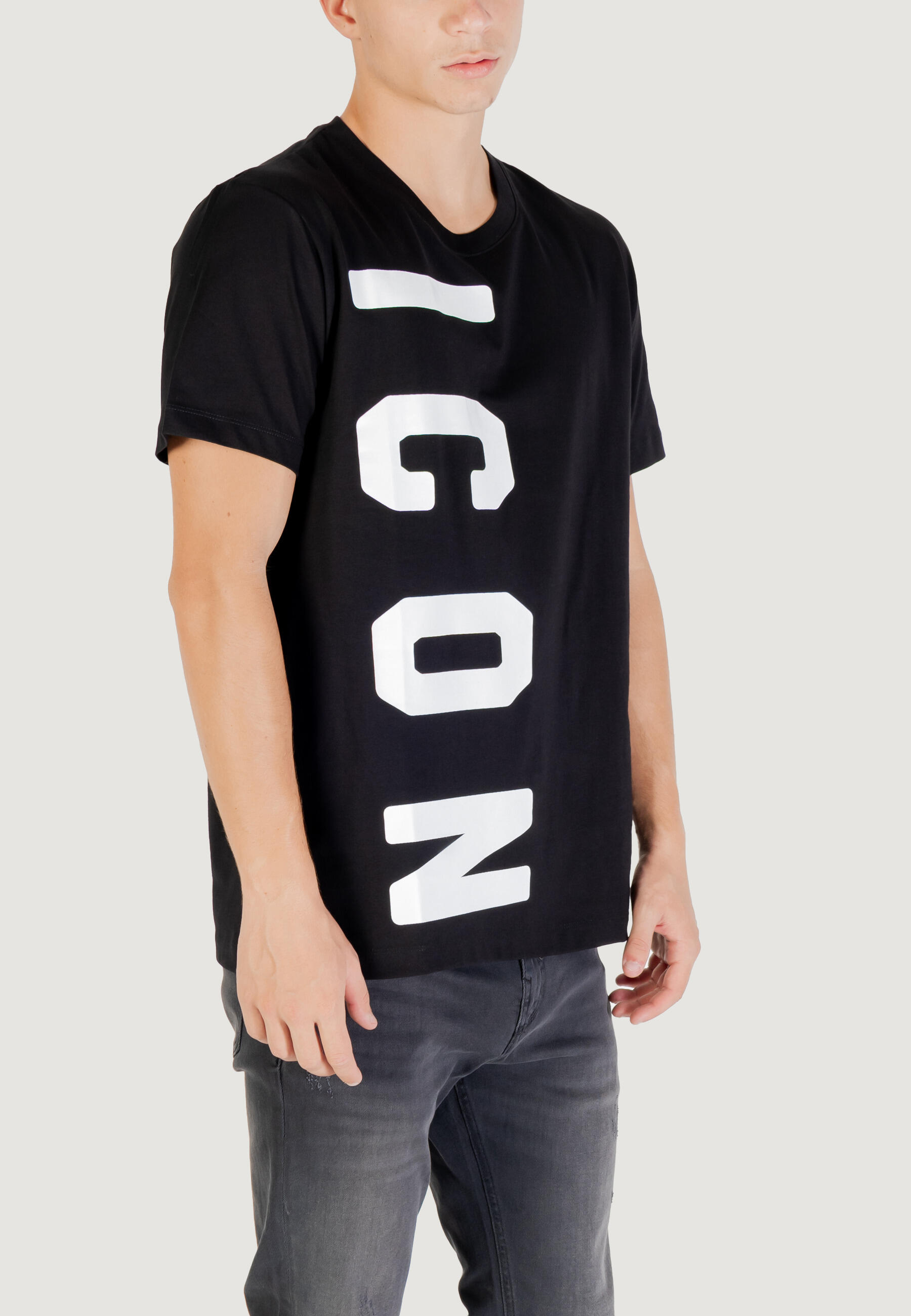 t-shirt crop top  HOMME noir 3/4
