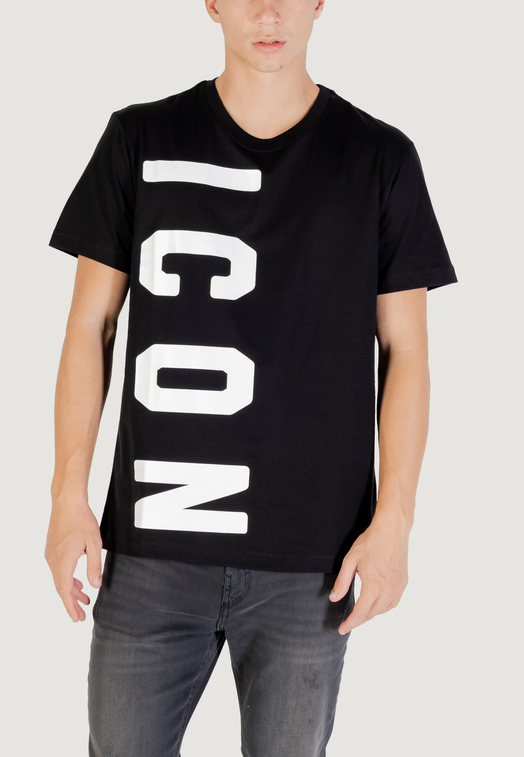 t-shirt crop top  HOMME noir 1/4