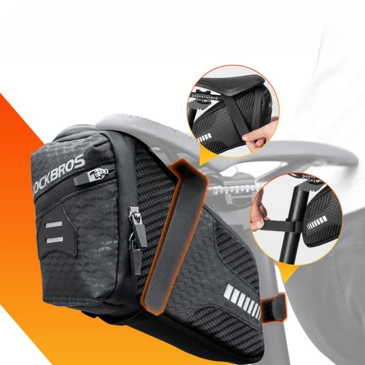 Sacoche Arrière Vélo ROCKBROS Avec Feu – étanche Et Réfléchissant, Taille M