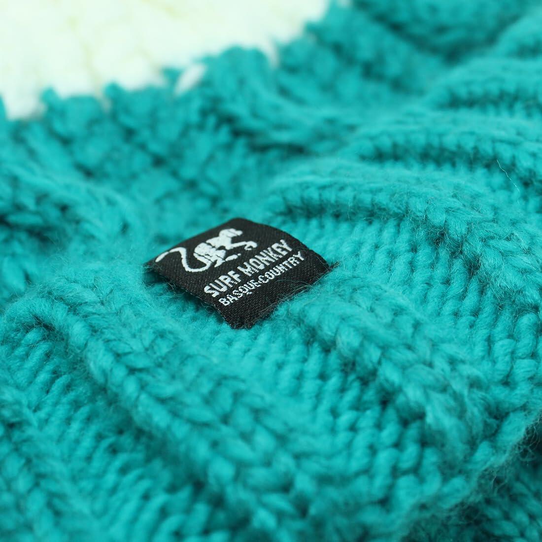Berretto con pompon - Taglia unica - Fodera interna - Unisex (Verde/Bianco) 3/6