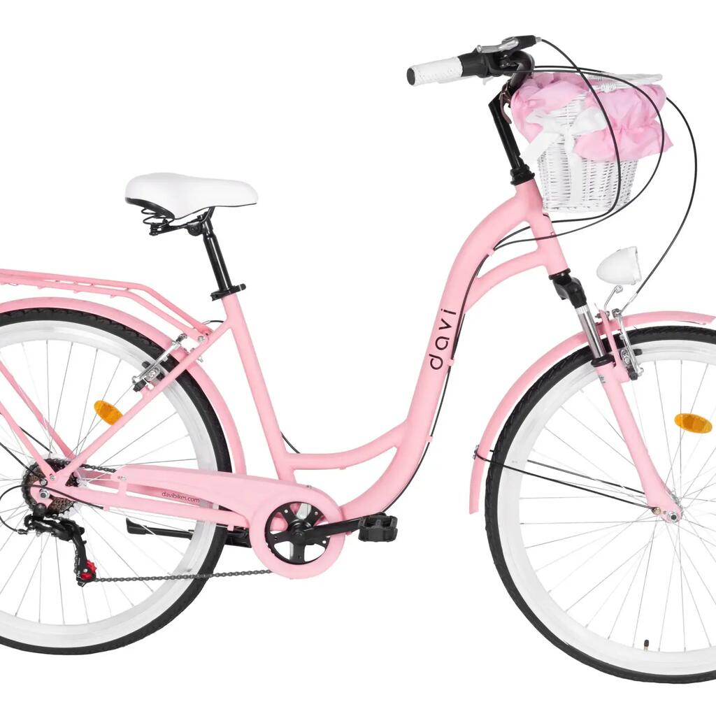 Women bicycle Davi Maria Aluminium, 7 speeds, 28", 160-185 cm, pink