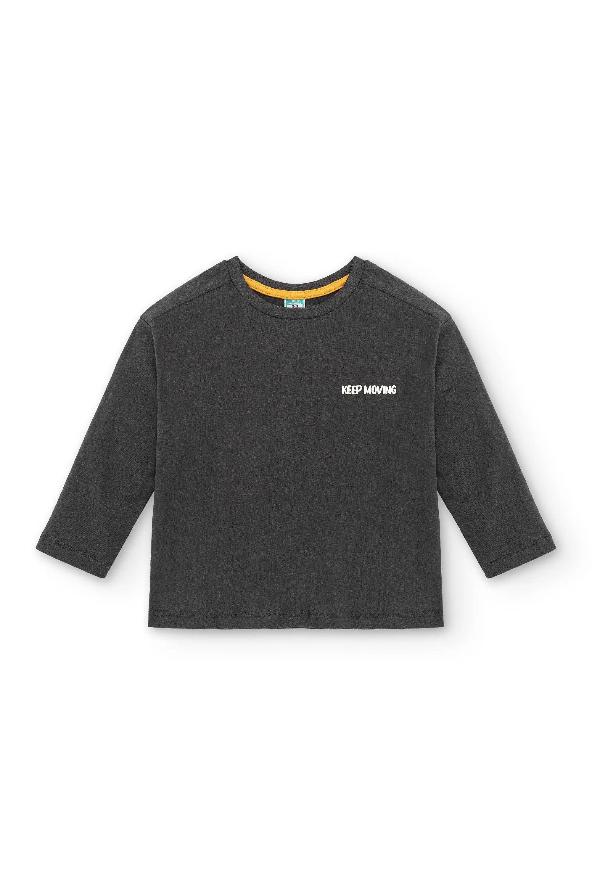 Camiseta de manga comprida para meninos na cor antracite estilo 2/5