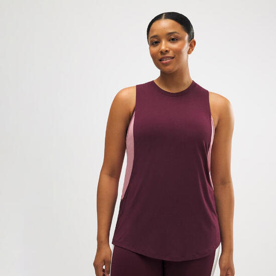 Camiseta deportiva sin mangas burdeos