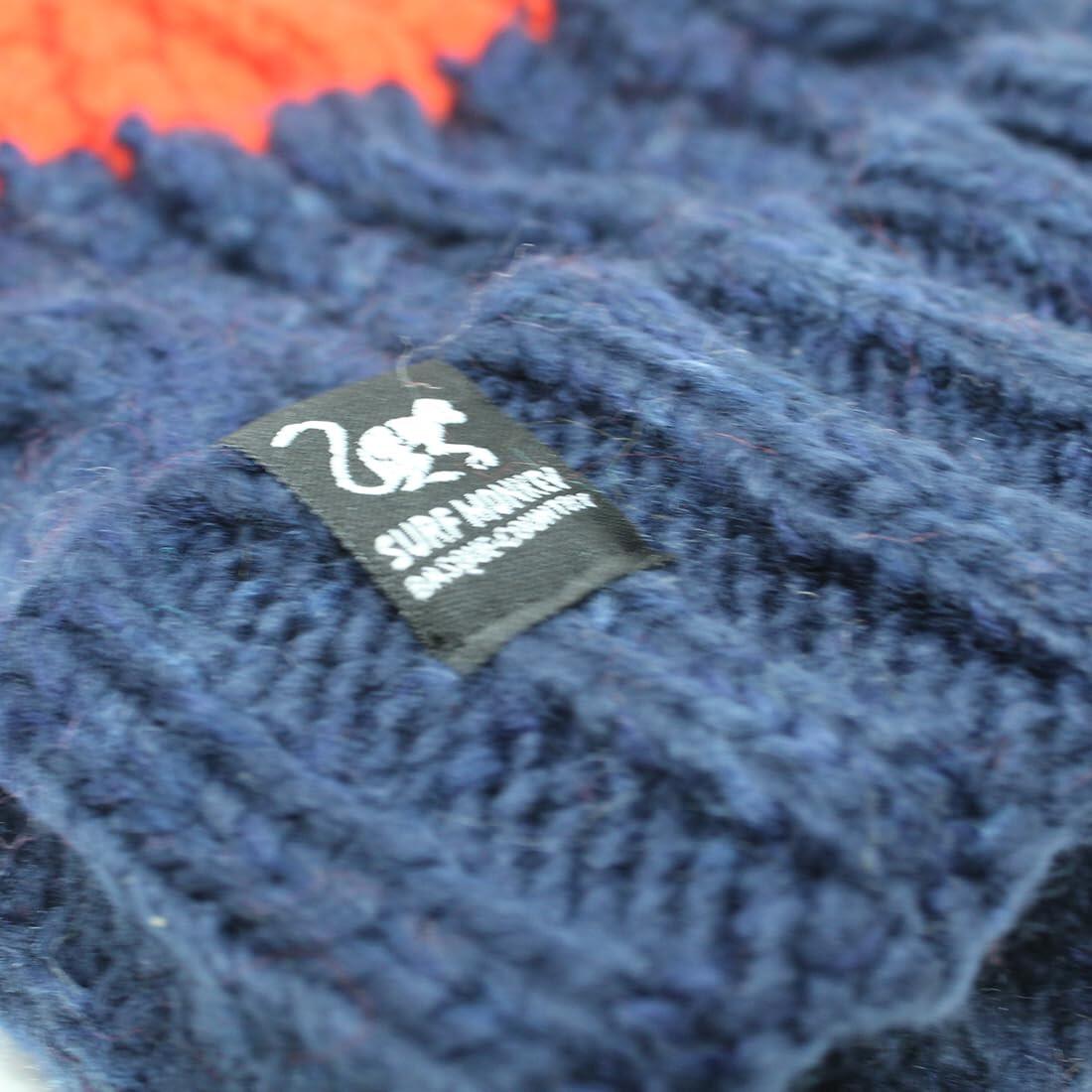 Gorro Pompón - Talla Única - Forro Interior - Unisex (Marino/Naranja) 3/5