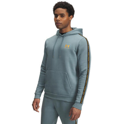 Ua Icon Fleece Hoodie Met Geborduurde Strepen Voor Heren Jasper Blauw