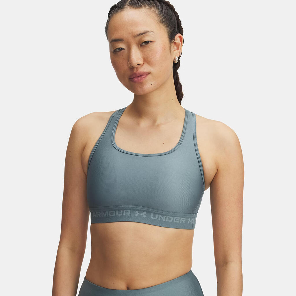 Under Armour® Crossback Sports Bra with Moderate Support — Jasper Blue