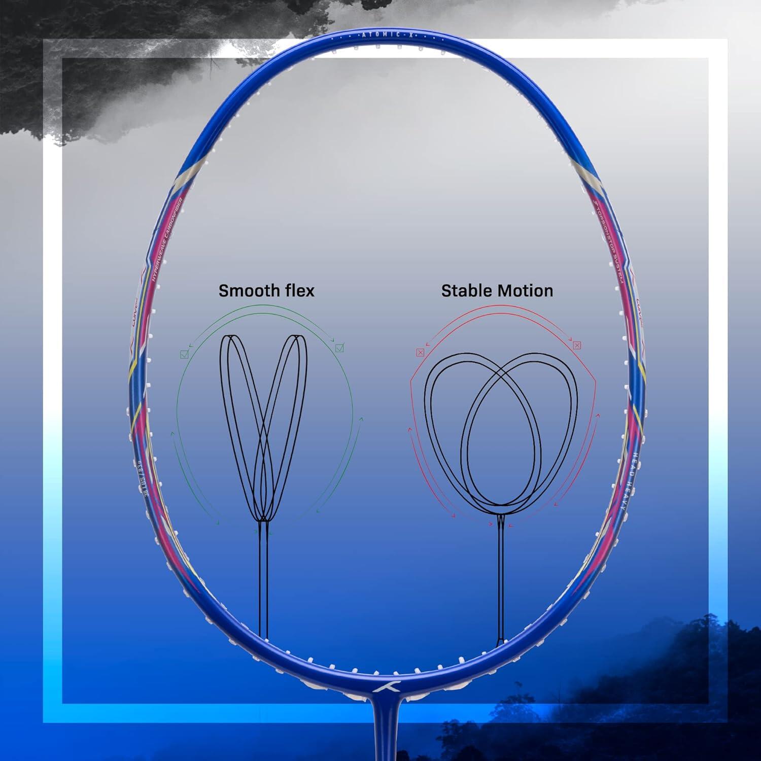 HUNDRED ATOMIC-X 38 CTRL 83g Carbonfaser Badmintonschläger – 38 lbs Spannung 2/7