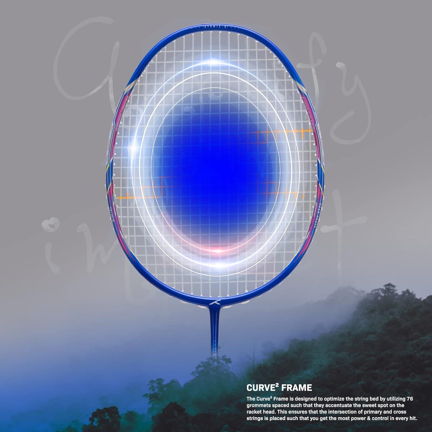 HUNDRED ATOMIC-X 38 CTRL 83g Carbonfaser Badmintonschläger – 38 lbs Spannung 4/7