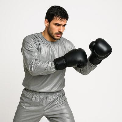 MOVIT Schwitzanzug für Fitness und Sauna in Silber
