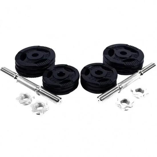 Haltères courts GORILLA SPORTS Gripper noir 30 mm