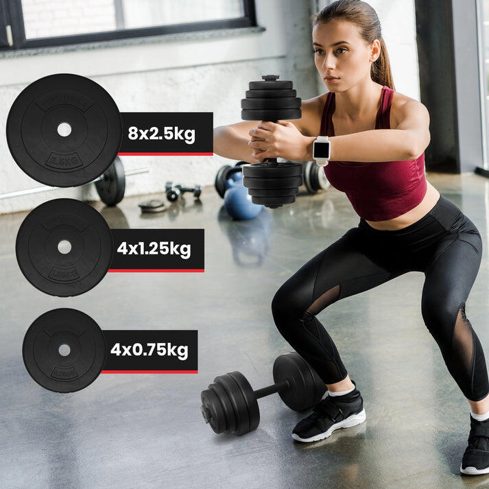 Lot de 2 haltères courts - 30kg 6/7