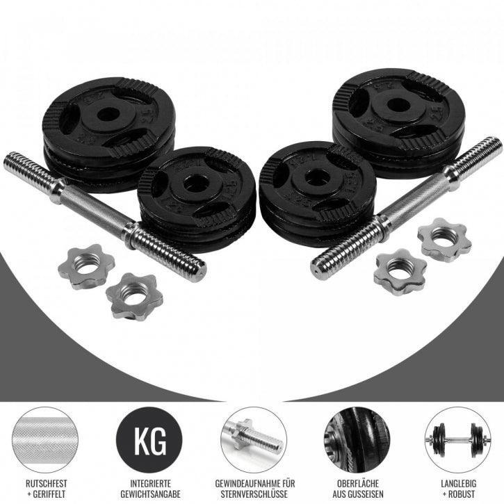 Set d'haltères courts grip 27,5 kg 6/6