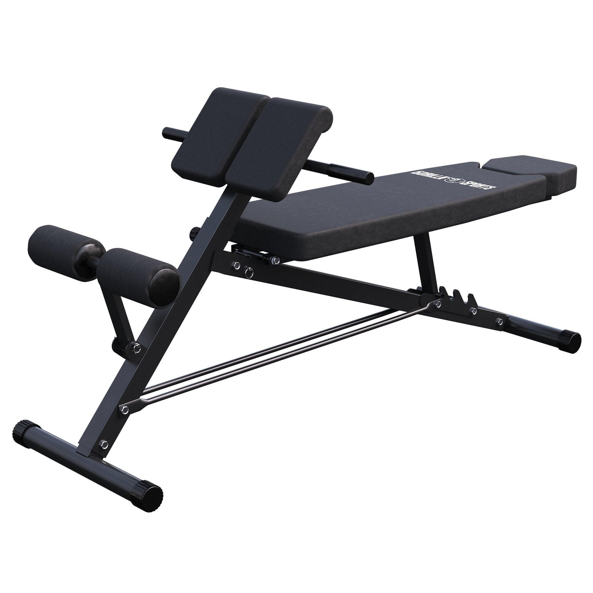 GORILLA SPORTS Weight bench with hyperextension - Adjustable