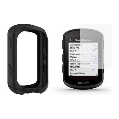 Siliconen hoes + gehard glazen beschermer voor garmin edge 540