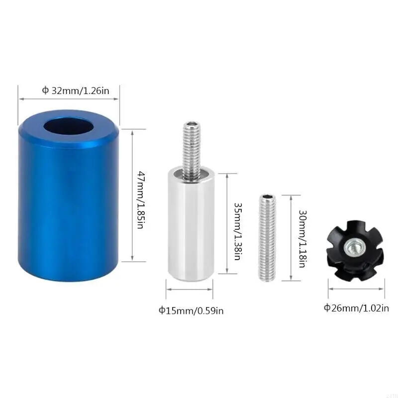 Kit montaggio dado stella forcella bici 28,6 mm alluminio acciaio 3/6
