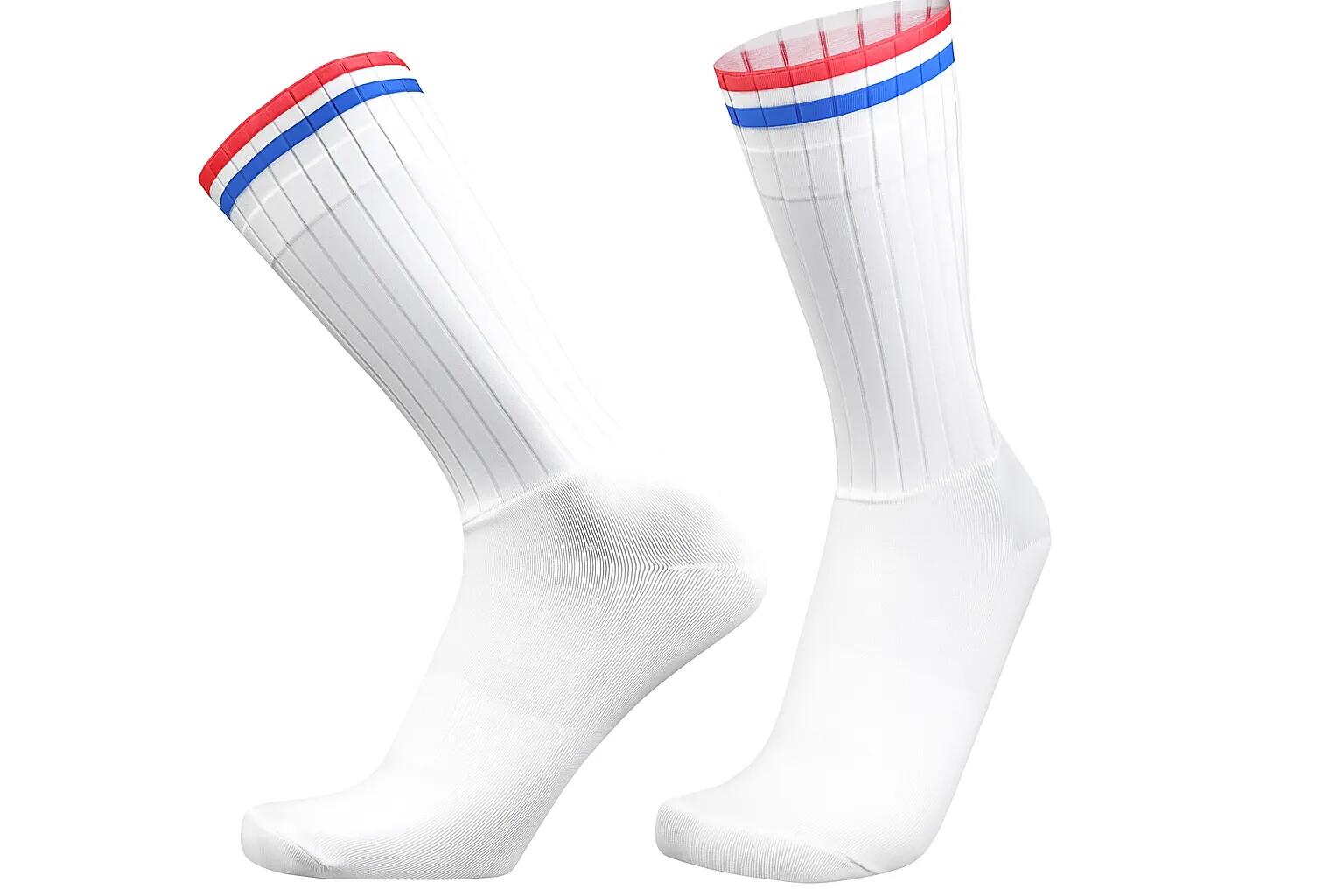 Fietssokken aero compressie frankrijk blauw wit rood maat 39-44