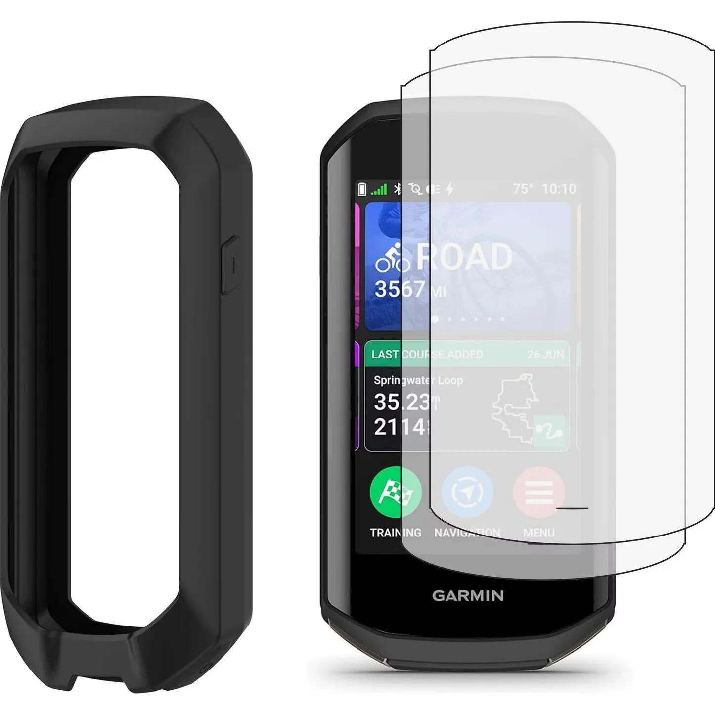 BIKEFLOW Silikonové pouzdro + 2 hydrogelové fólie pro Garmin Edge 1050