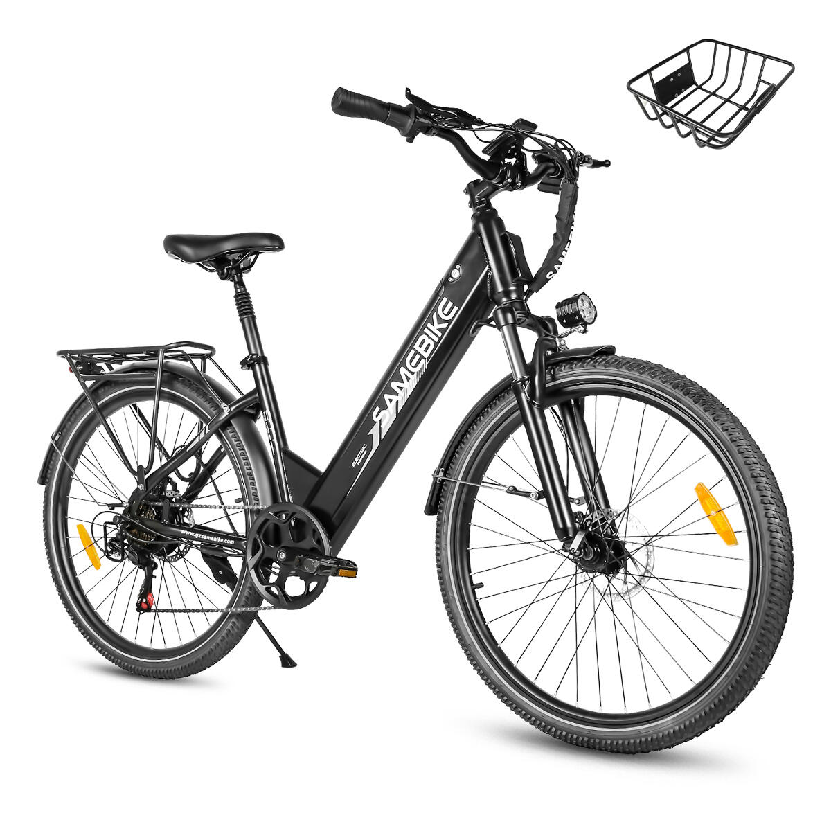 Bicicleta elétrica urbana SAMEBIKE RS-A01 Pro-T de 26" com bateria de 36V e 15AH 2/7