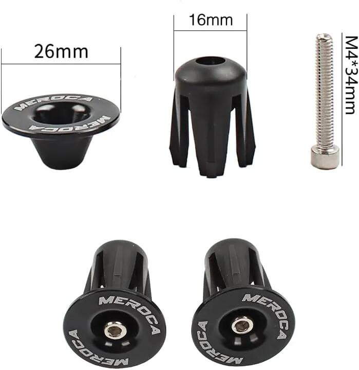 Bouchons de cintre vélo aluminium 22–24 mm noir 4/5