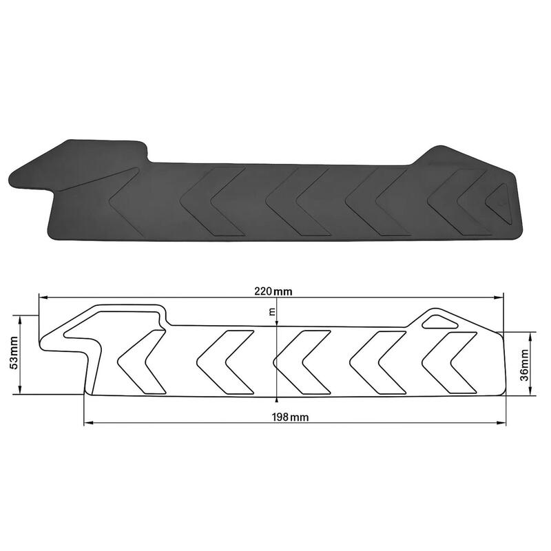 Protecție cadru bicicletă silicon autoadezivă 220×53 mm neagră