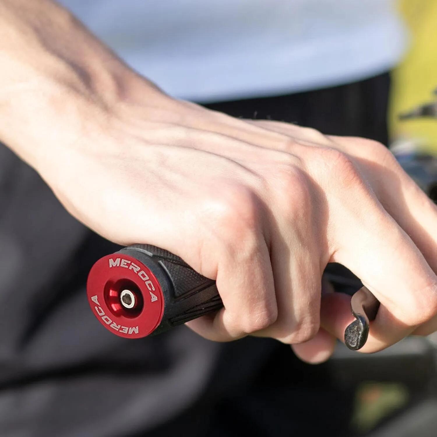 Tappi manubrio bici alluminio 22–24 mm rosso 19 g paio 4/4
