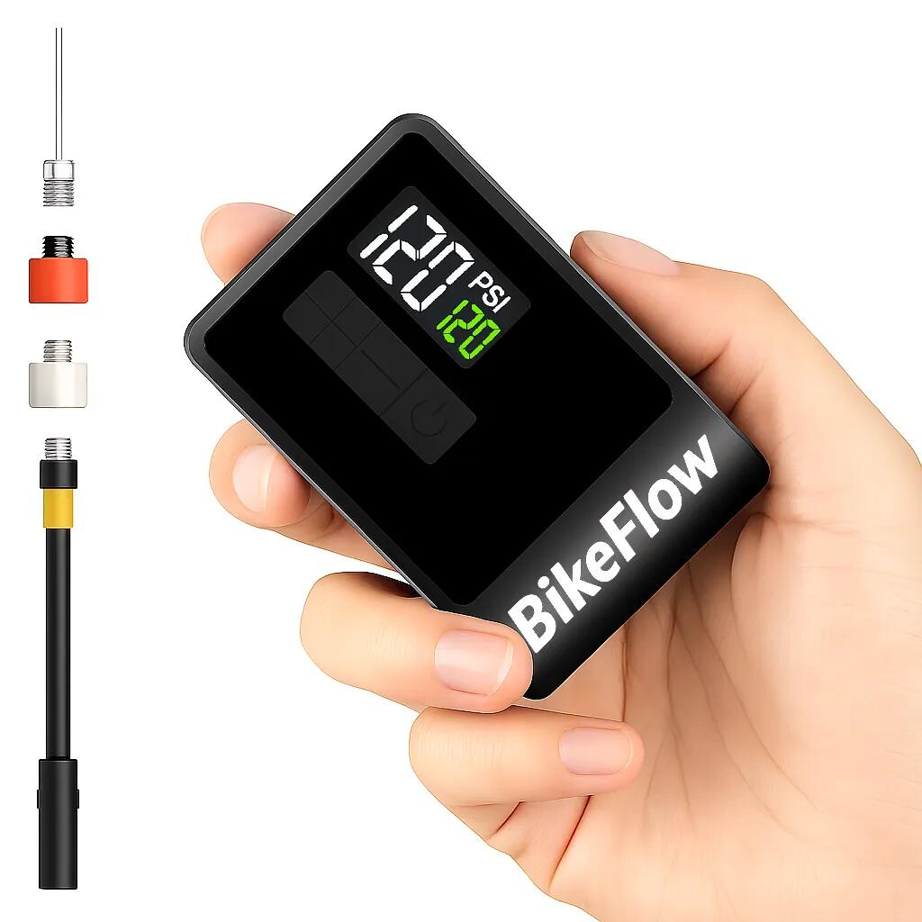 BIKEFLOW Přenosná elektrická mini pumpa/kompresor na kolo 120 PSI