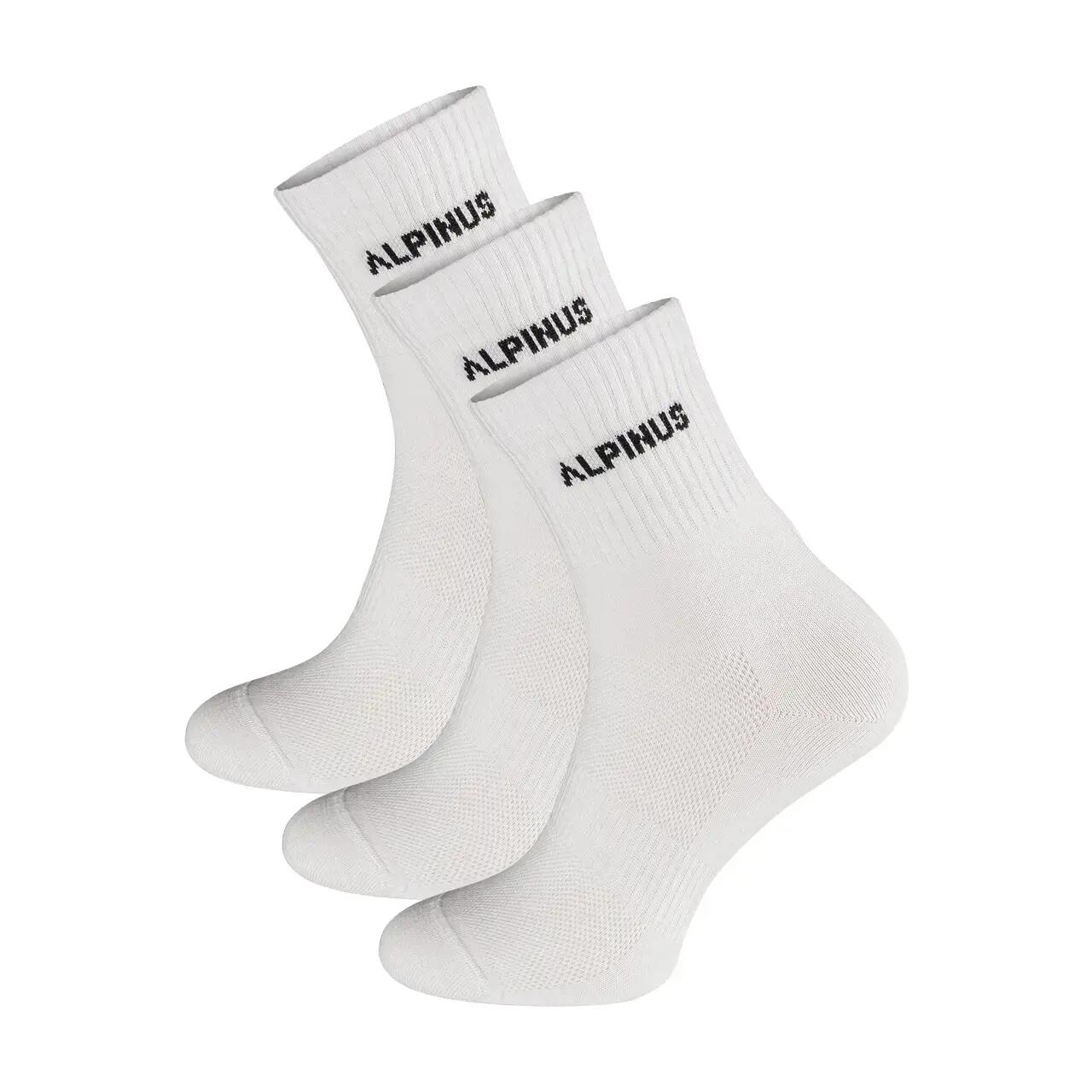 Alpinus Alpamayo 3-Pack High Socks - Breathable Cotton Blend, Flat Seams