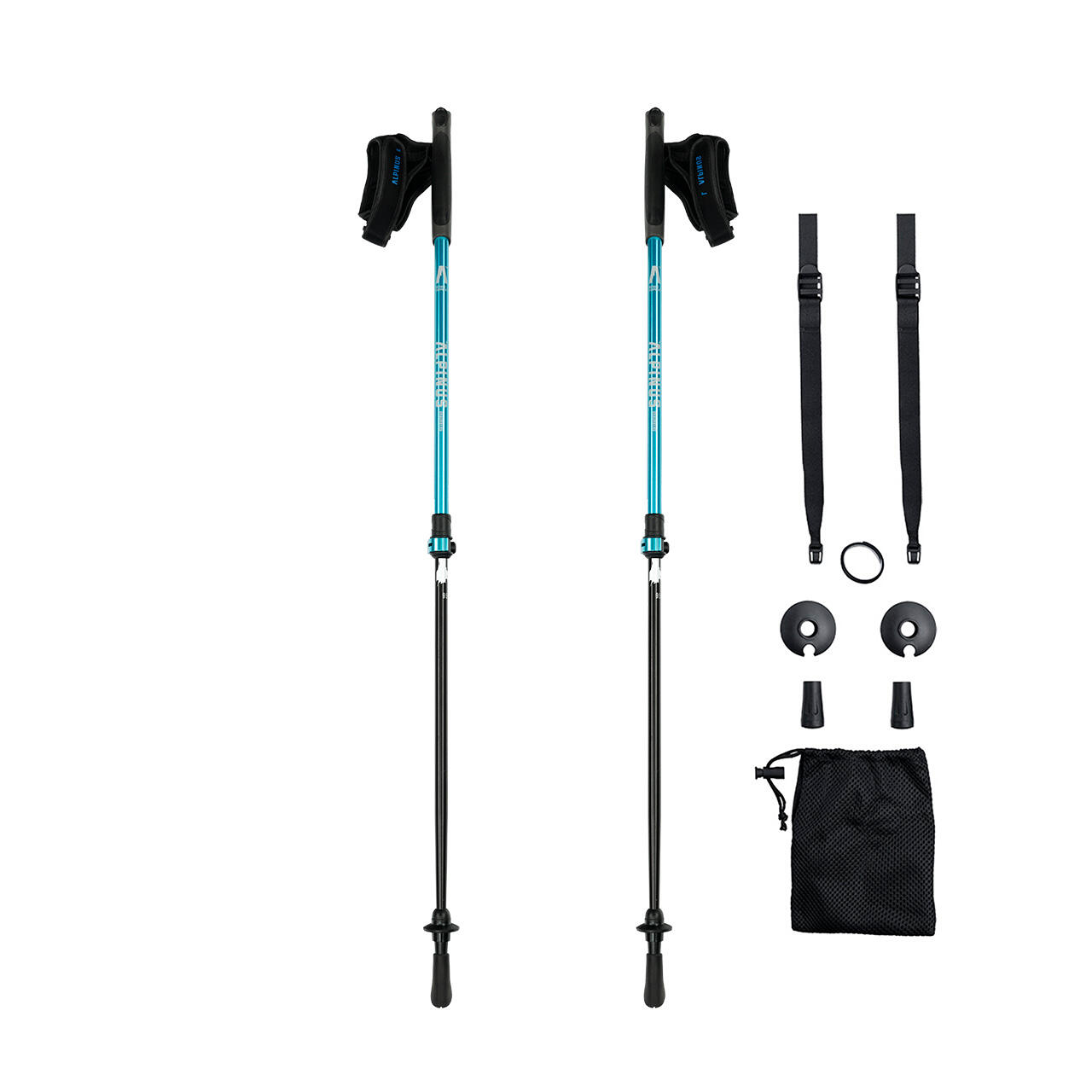 Bâtons de marche nordique pour adultes Alpinus Lysefjord - Bleu 2/7