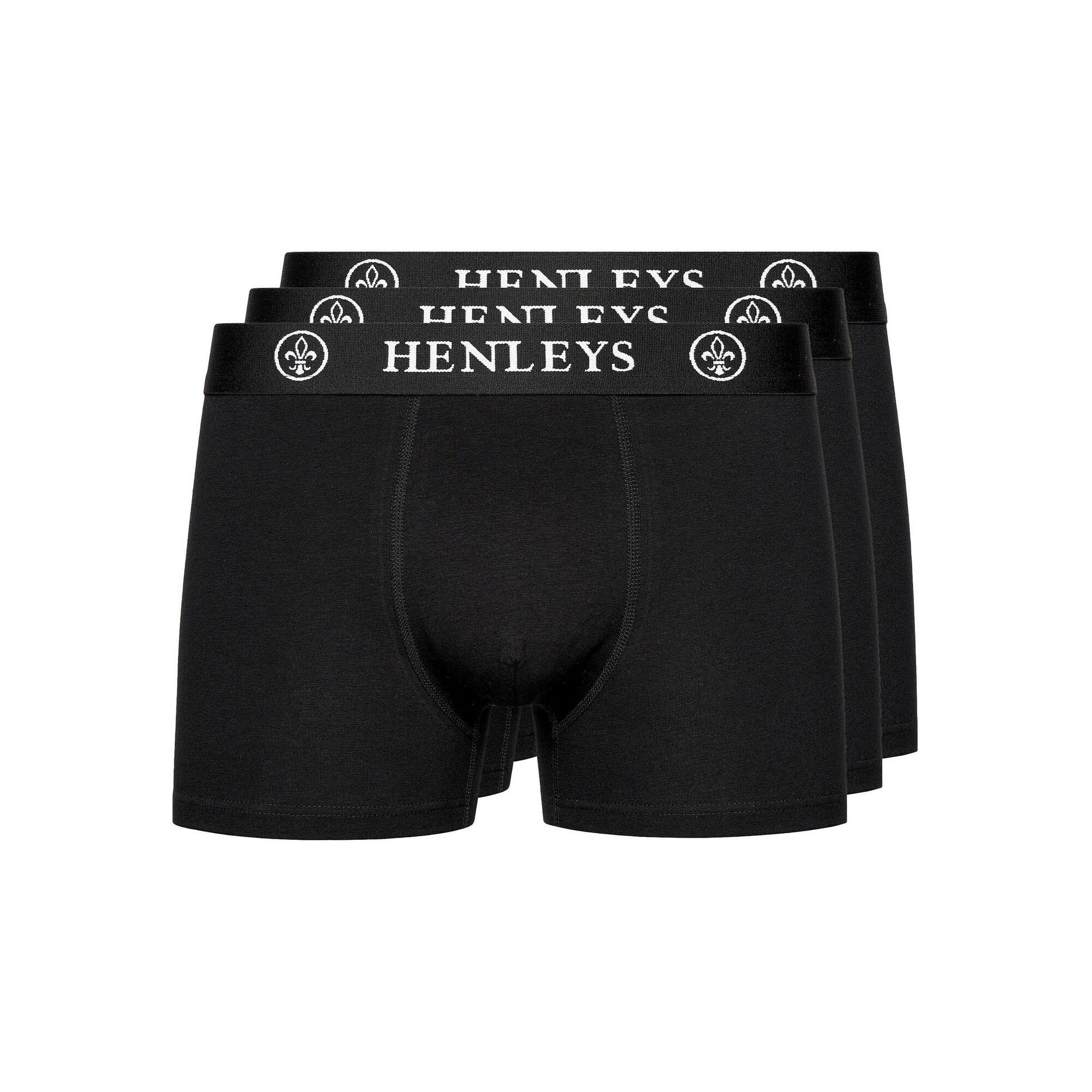 Henleys Mens McBlacken Boxer Shorts (Pack of 3)